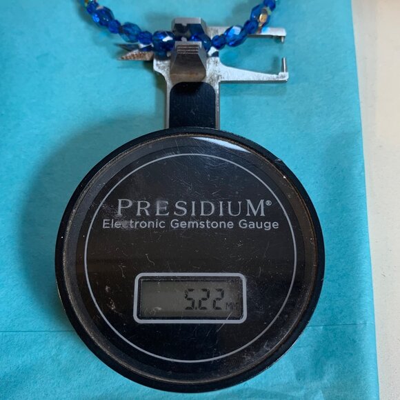 Sterling Silver 925 Blue Faceted Glass Beads Sterling Silver Toggle Clasp 7.5" - Picture 8 of 9